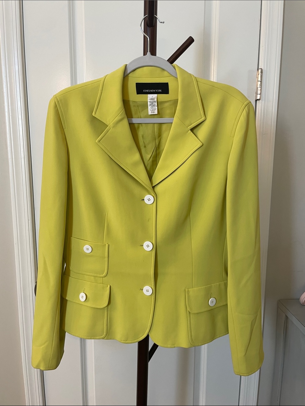 Jones New York Yellow-Green Tailored Blazer